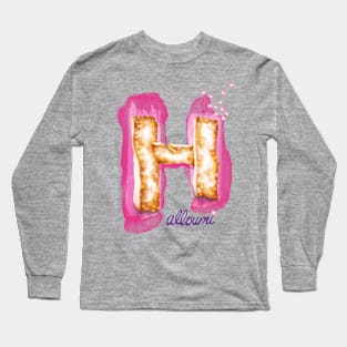 Halloumi Cheese Illustration Long Sleeve T-Shirt